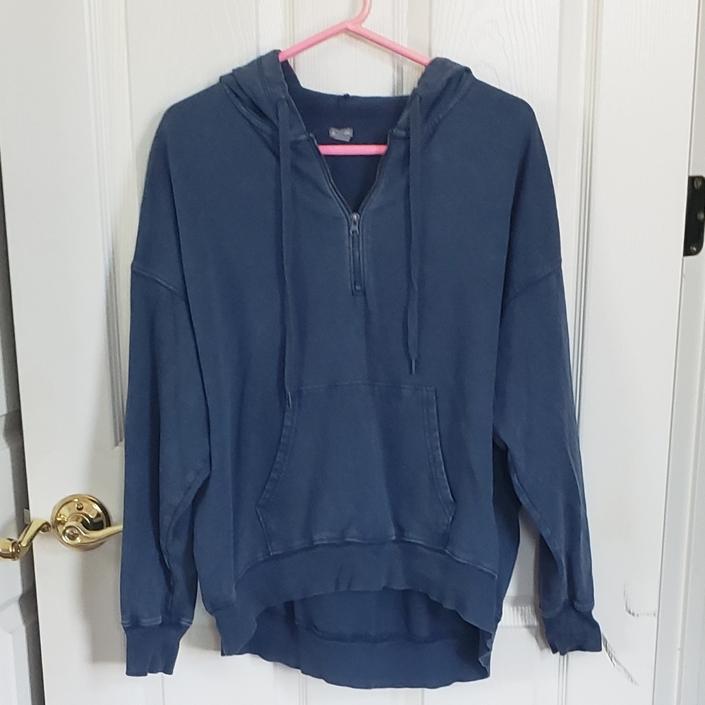 Navy quarter zip hoodie